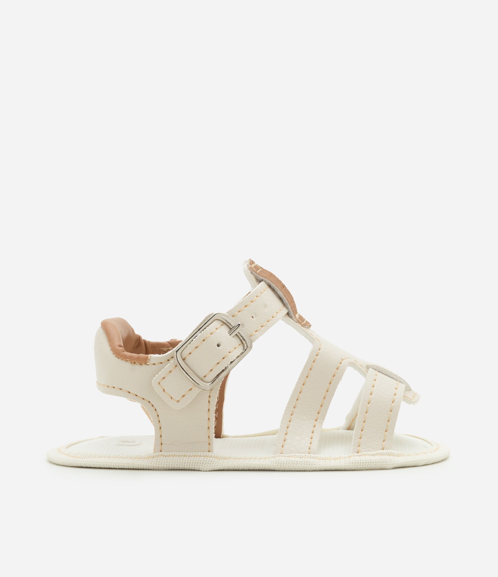 Sandália Infantil eem PVC Bicolor - Tam 13 a 16 Bege 5