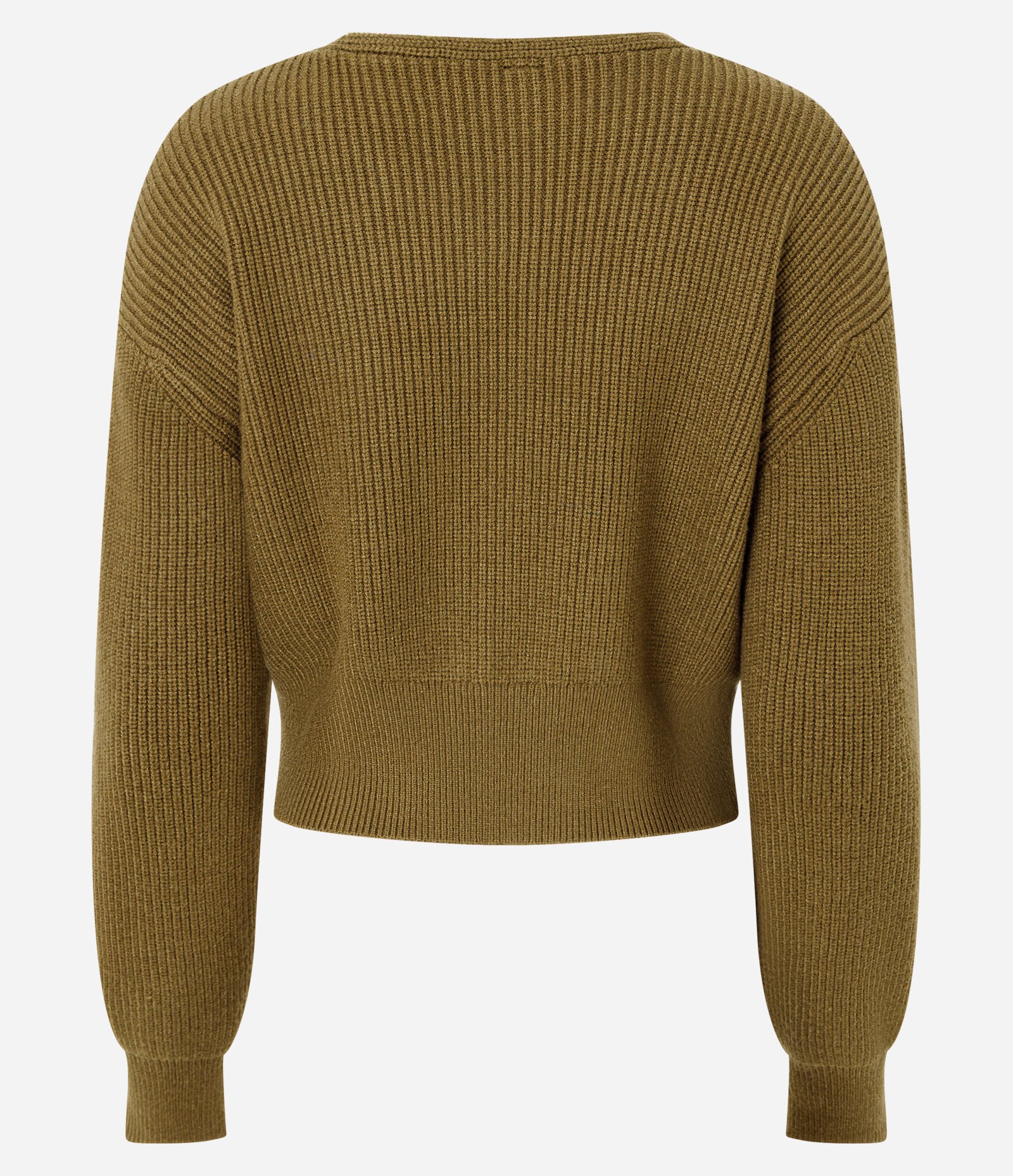 Cardigan em Tricô com Zíper Bilateral e Manga Bufante Verde 3