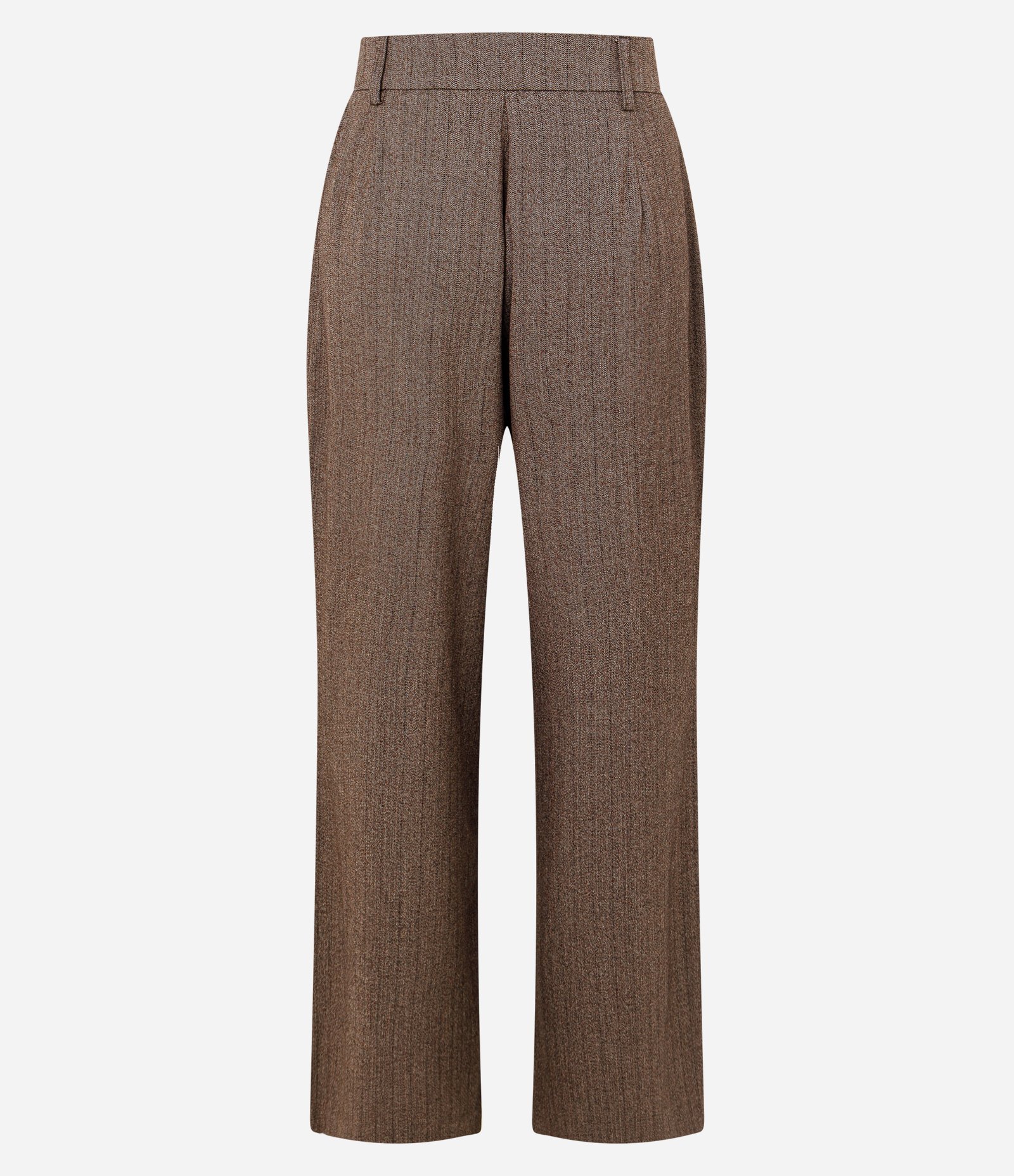 Calça Wide Leg Alfaiatada com Pregas Frontais Marrom 2