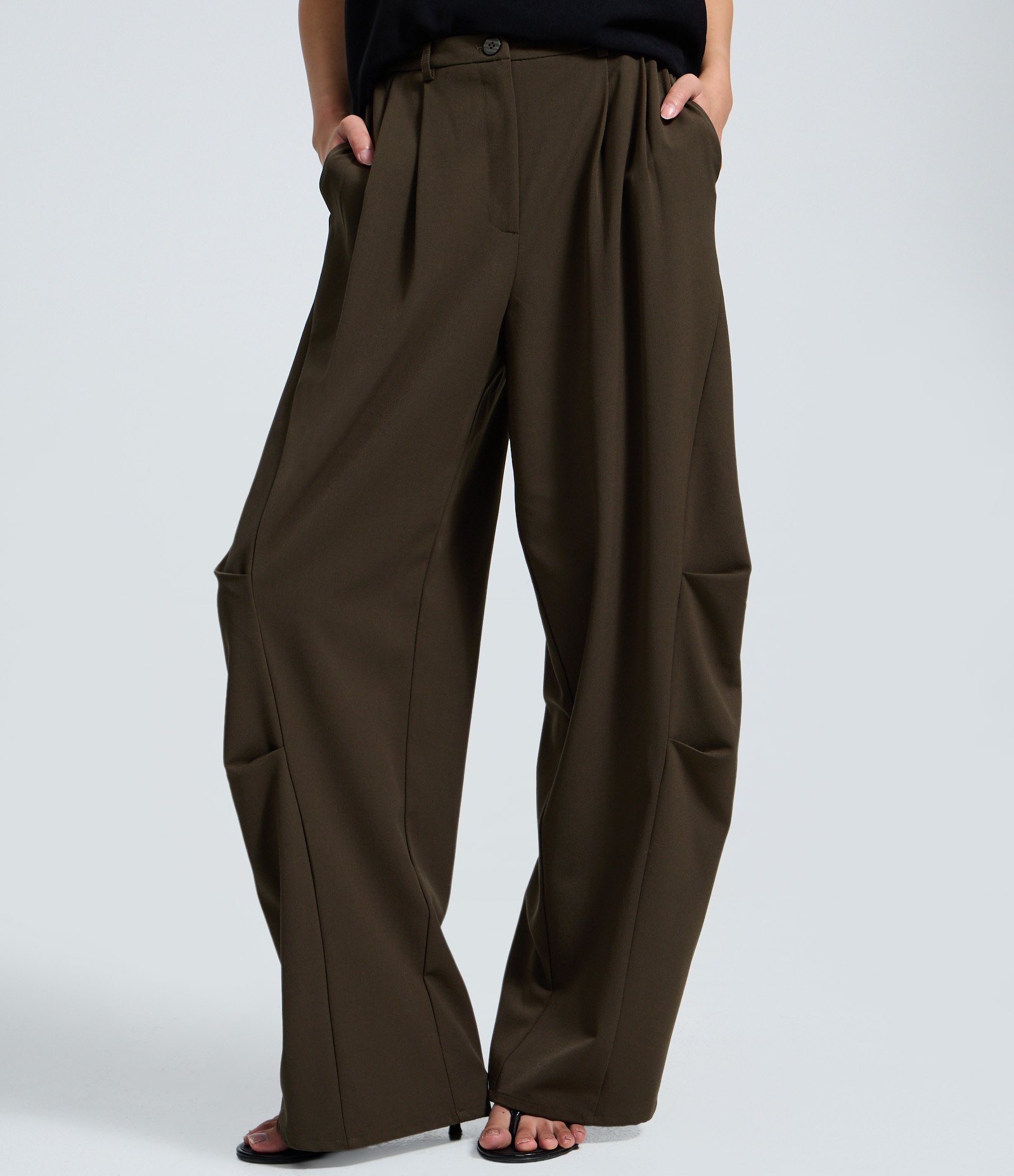 Calça Alfaiatada Barrel Verde Escuro 3