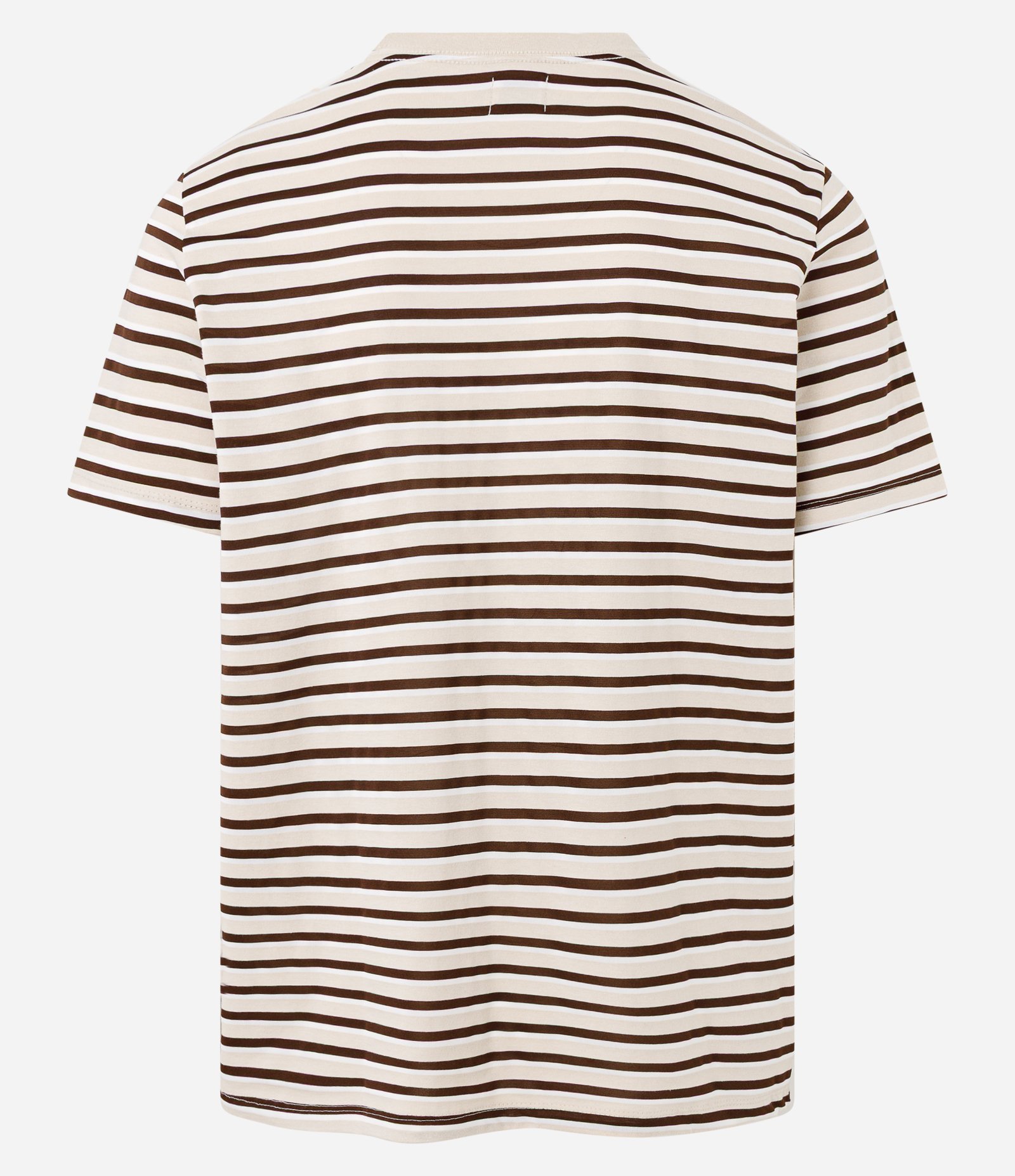 Camiseta Regular em Algodão com Listras em Fio Tinto Marrom 7