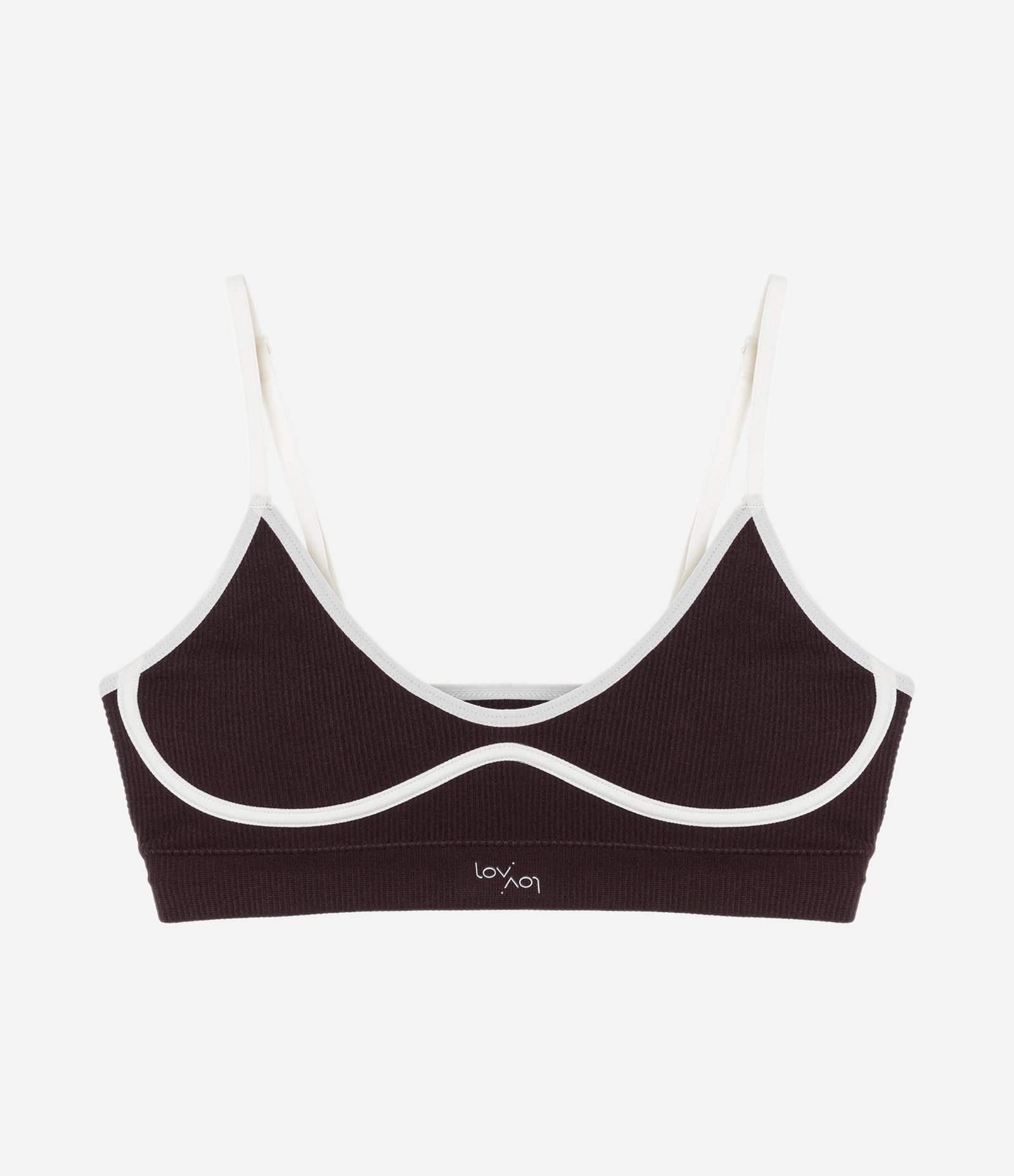 Sutiã Sport Seamless com Detalhes Contrastantes e Textura Marrom 4