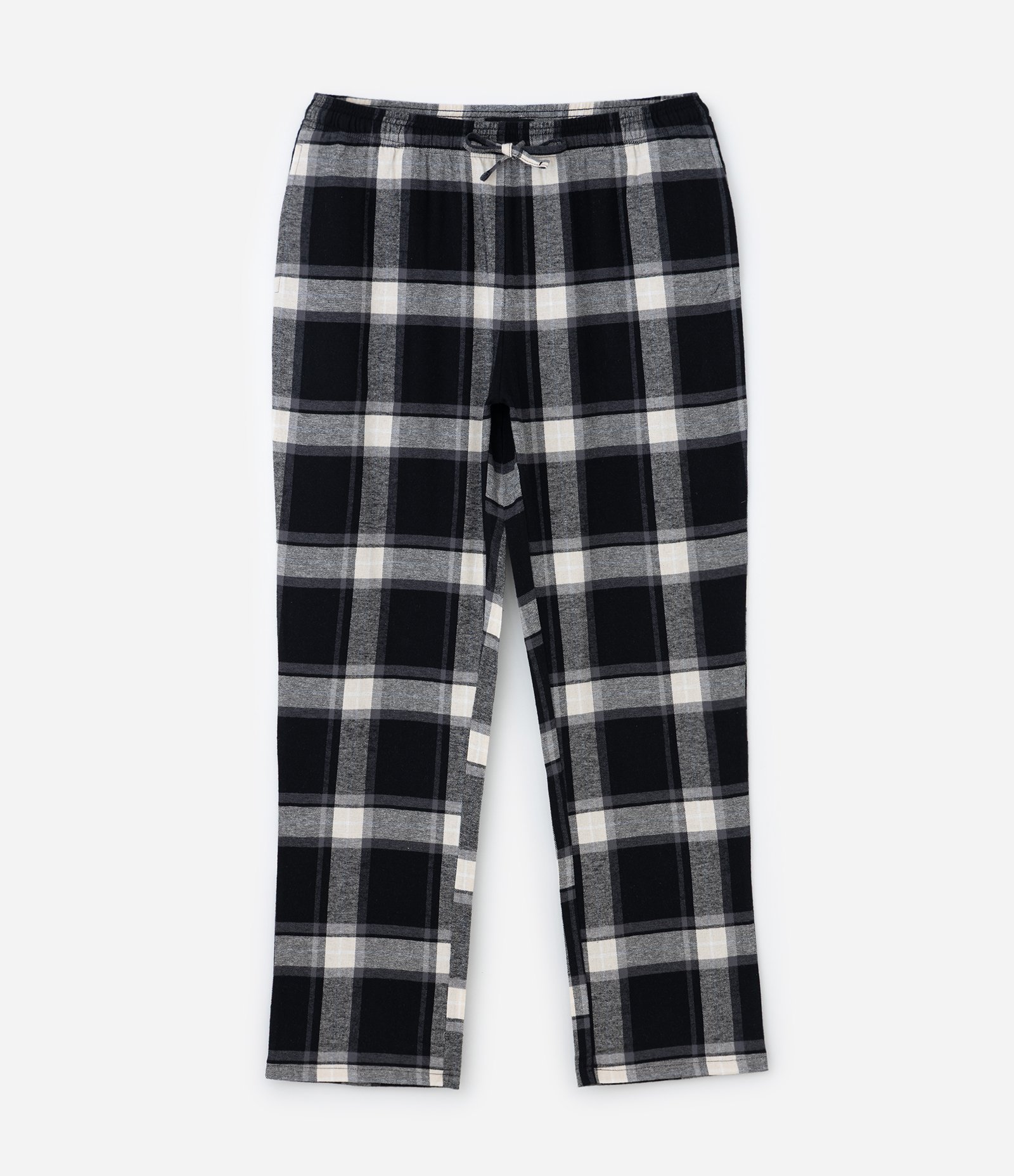 Calça de Pijama em Flanela Xadrez com Cordão no Cós Preto 5