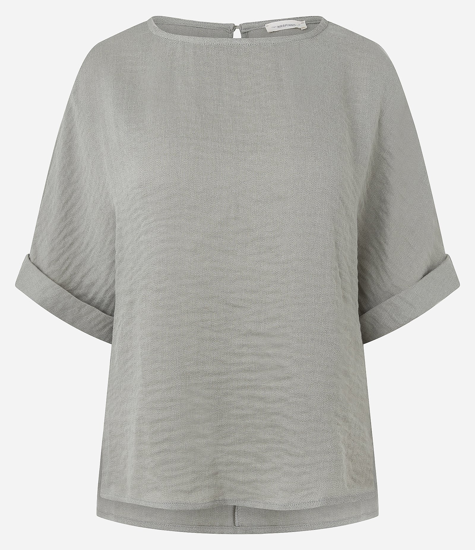 Blusa em Viscose com Barra Dobrada e Decote Canoa Cinza 5