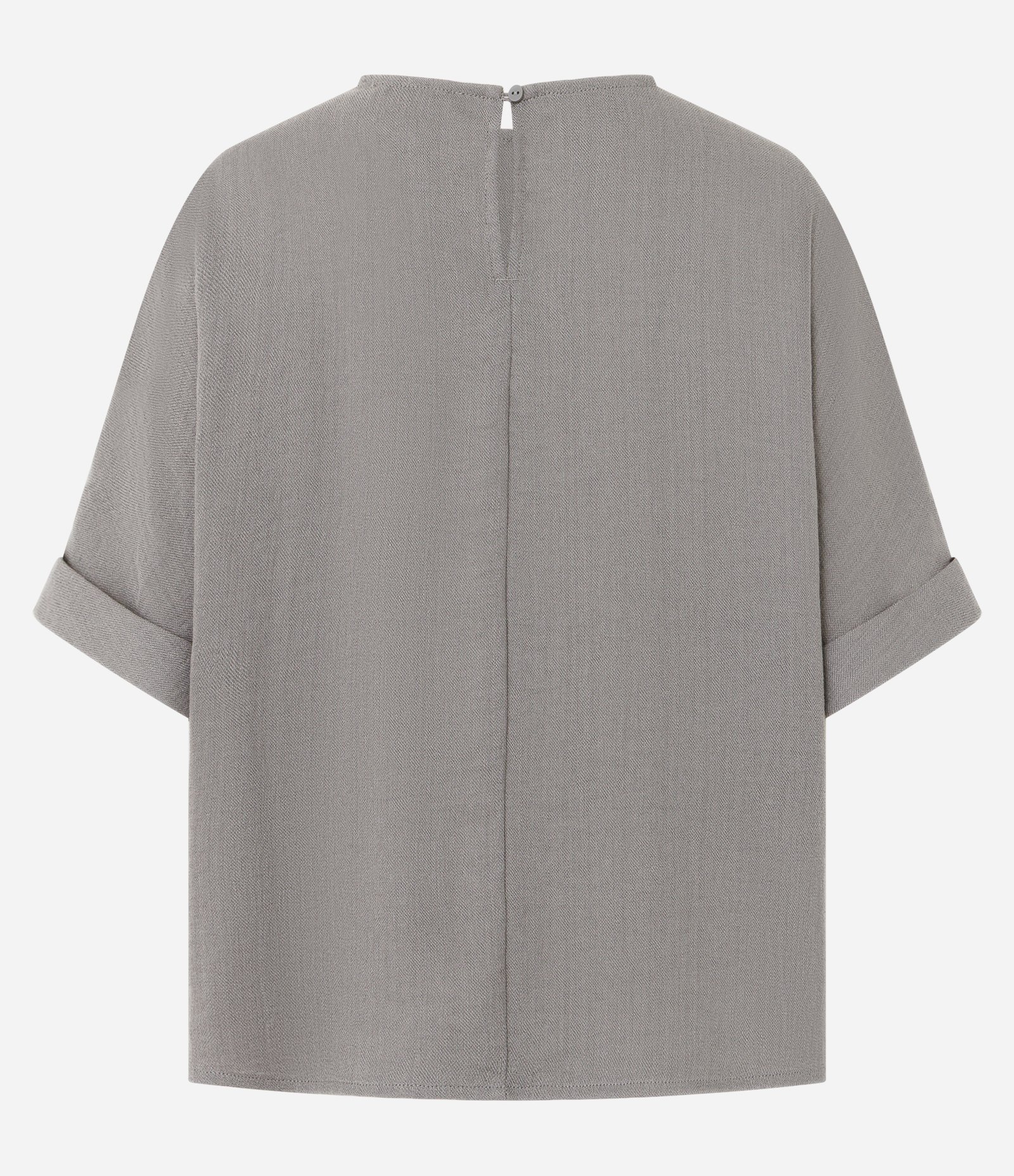 Blusa em Viscose com Barra Dobrada e Decote Canoa Cinza Escuro 7