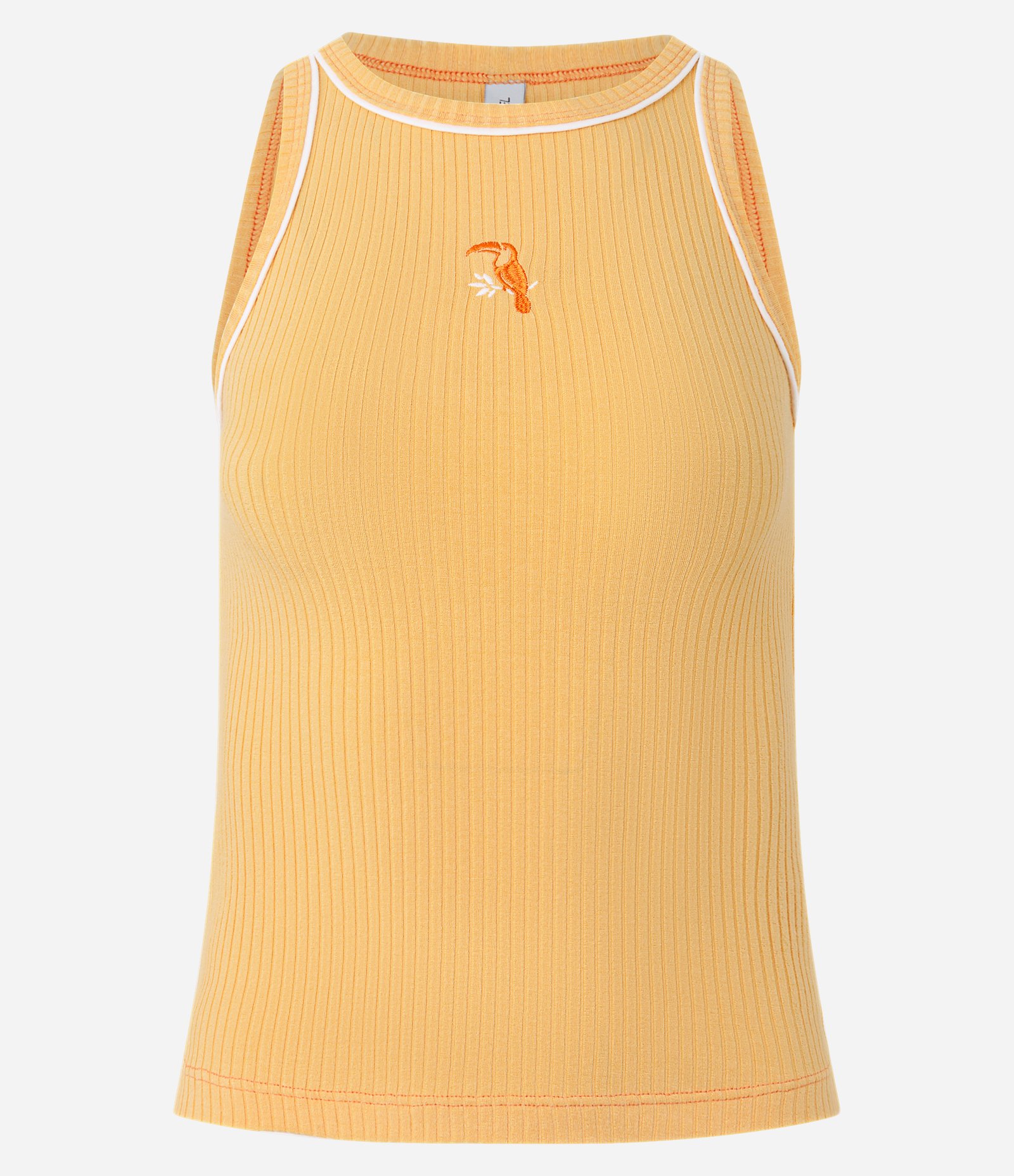 Regata em Ribana com Viés Contrastante e Bordado Ícone Chamois 4