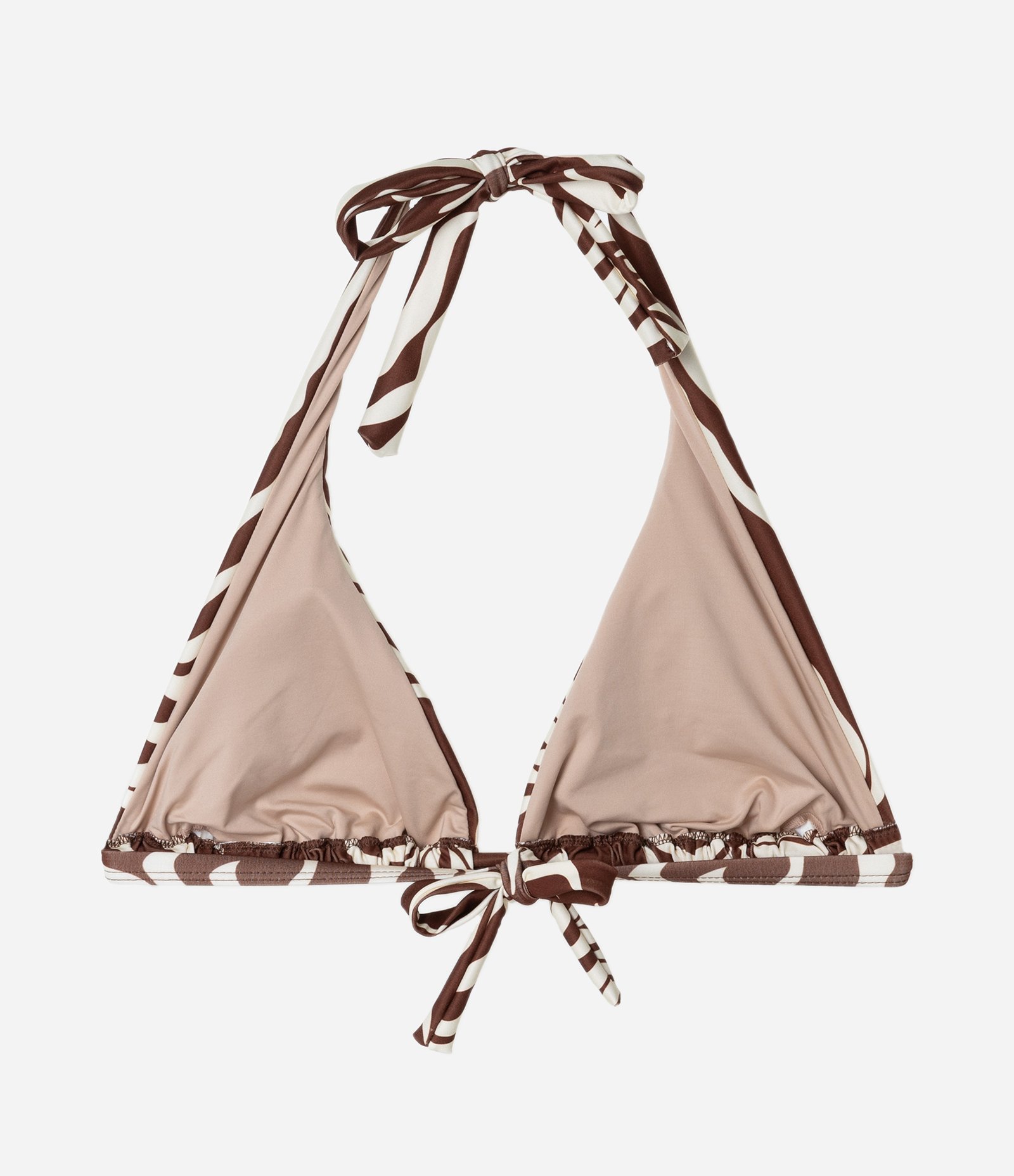 Biquíni Top Cortininha com Estampa Folhagem Curve & Plus Size Marrom 2