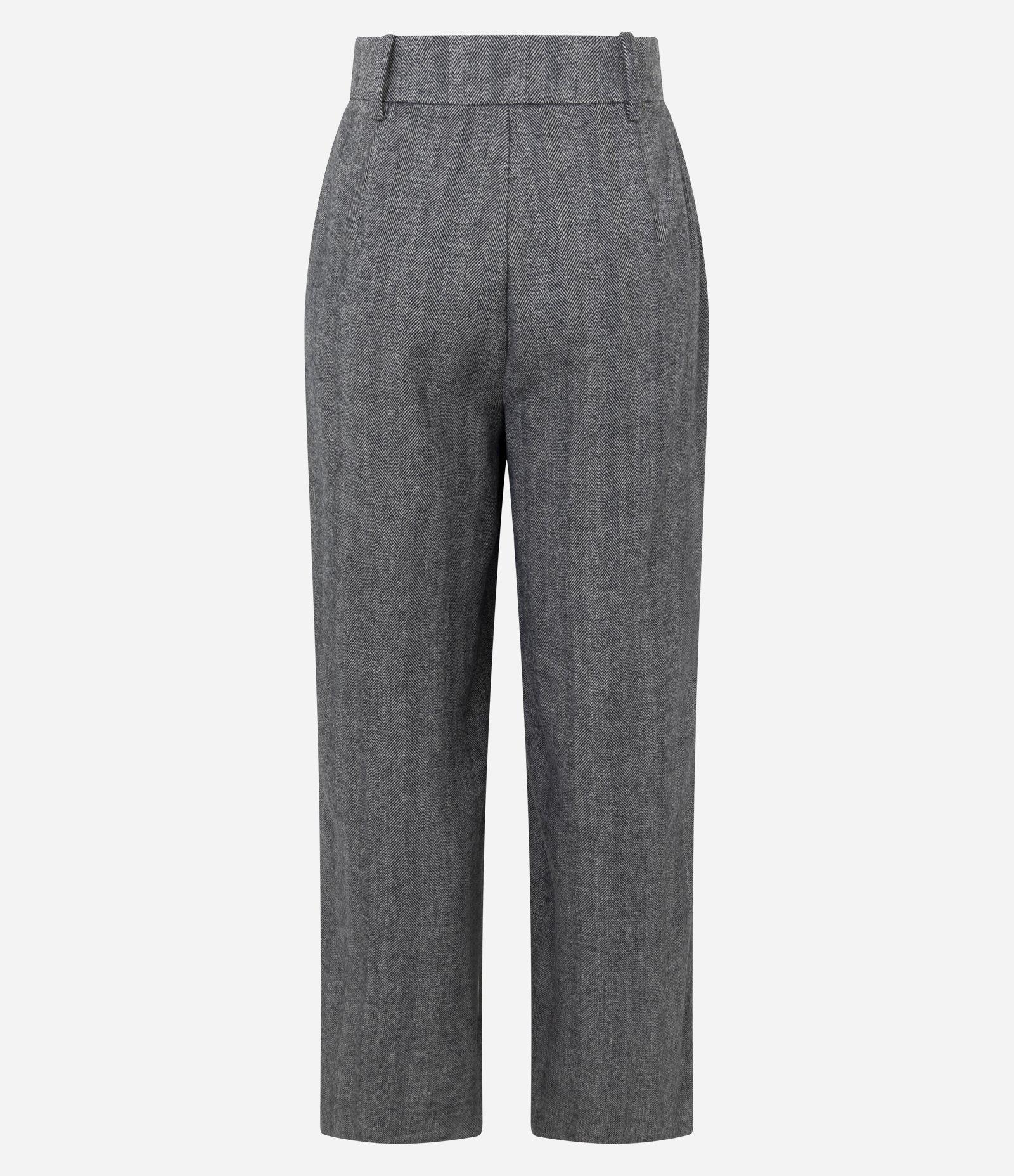 Calça Reta Alfaiatada com Cós Traspassado Cinza 3