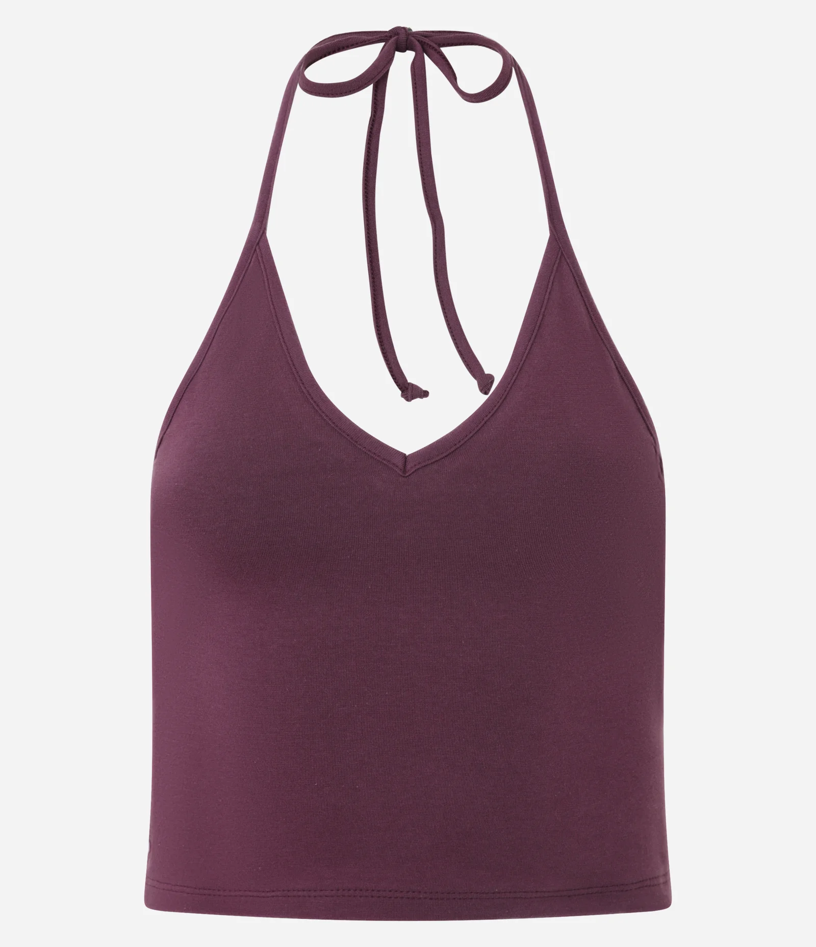 Blusa Cropped Frente Única em Cotton com Amarração Roxo 5