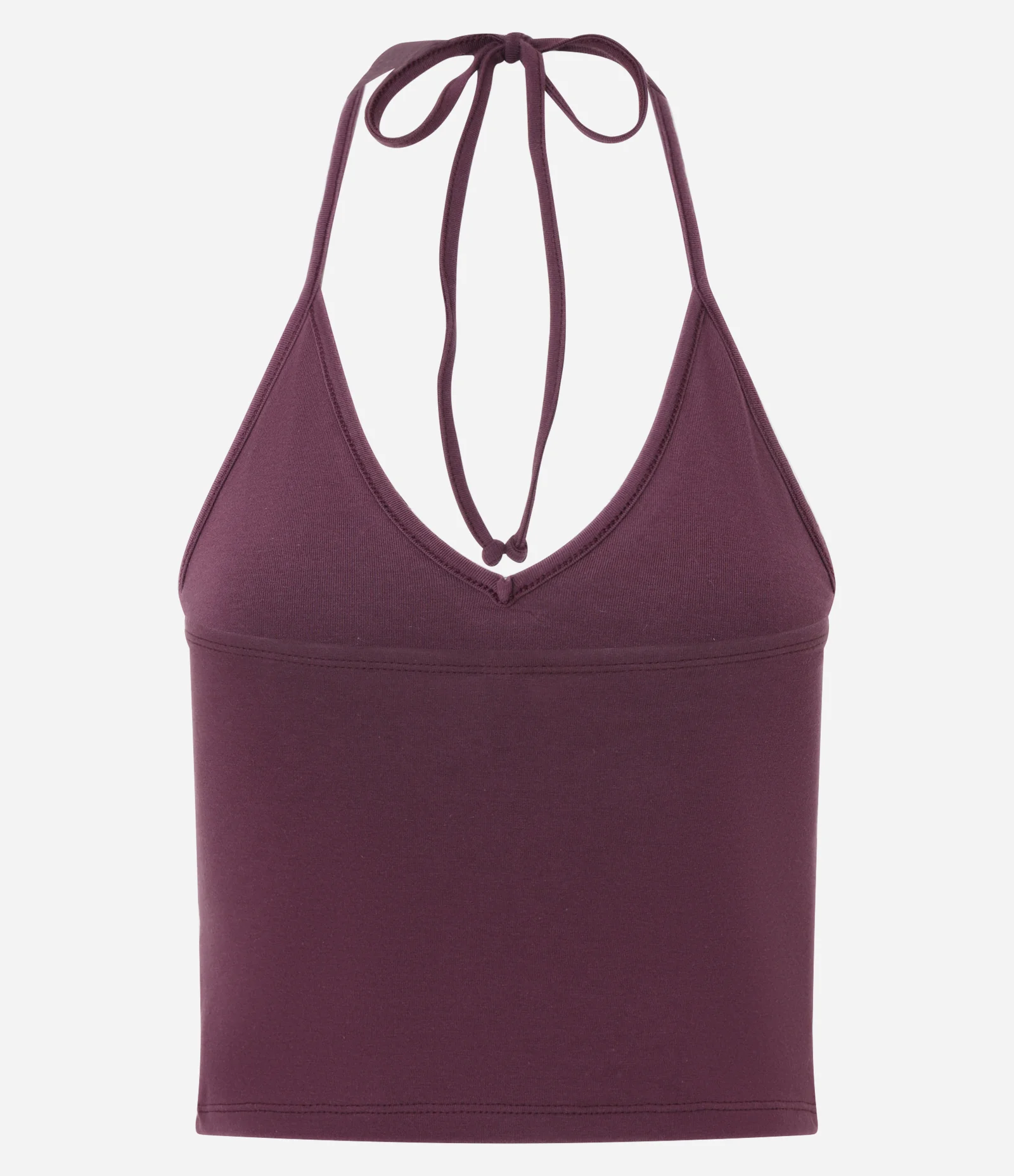 Blusa Cropped Frente Única em Cotton com Amarração Roxo 6