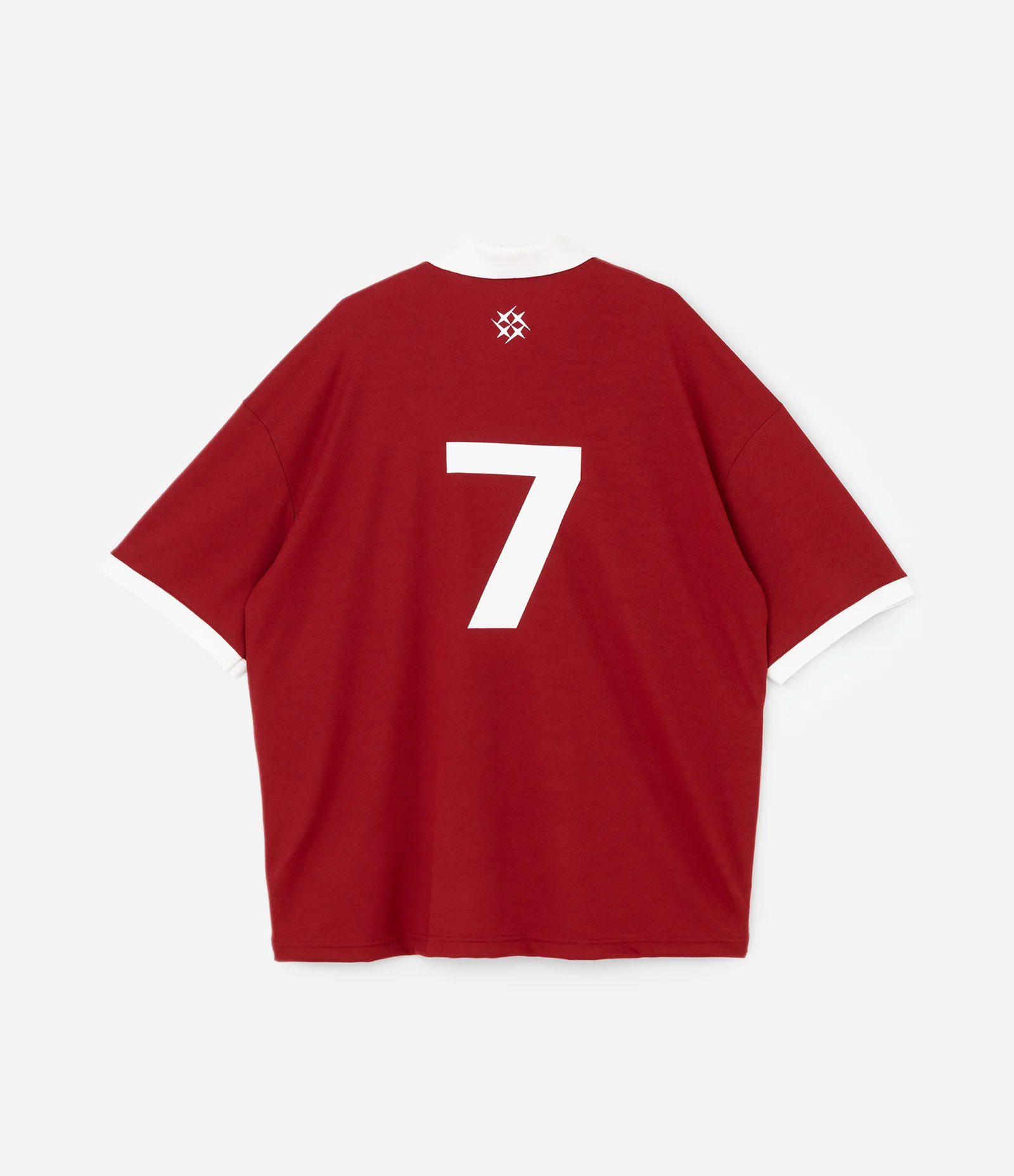 Camiseta Polo Oversized com Manga Curta Vermelho 2