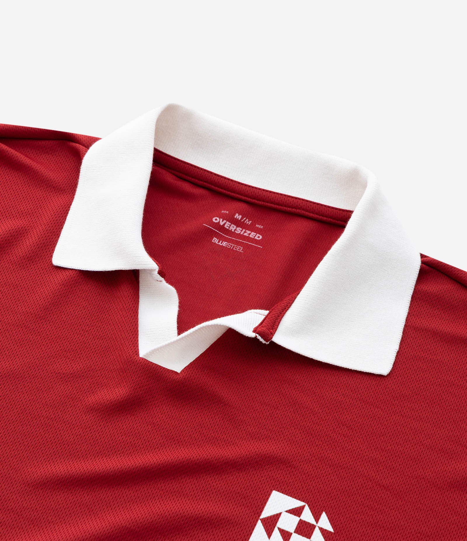 Camiseta Polo Oversized com Manga Curta Vermelho 7
