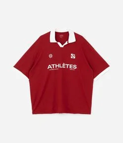 Camiseta Polo Oversized com Manga Curta