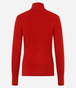 Blusa em Tricô com Gola Alta e Botões nas Mangas