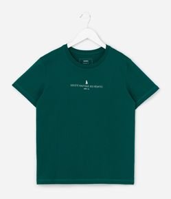 Camiseta Infantil Regular com Estampa de Mini Ícone de Barco - Tam 5 a 14 Anos