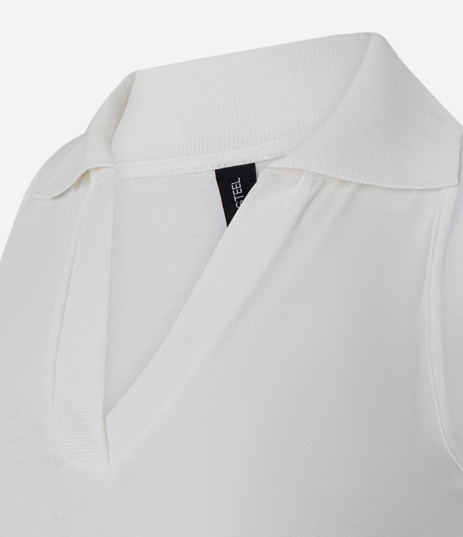 Blusa Polo em Decote V Sem Mangas Branco 8