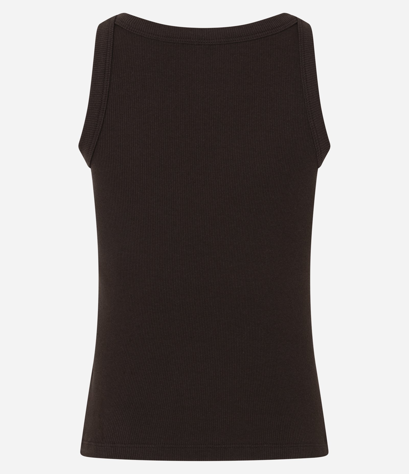 Blusa Regata Canelada em Ribana de Algodão Marrom 6