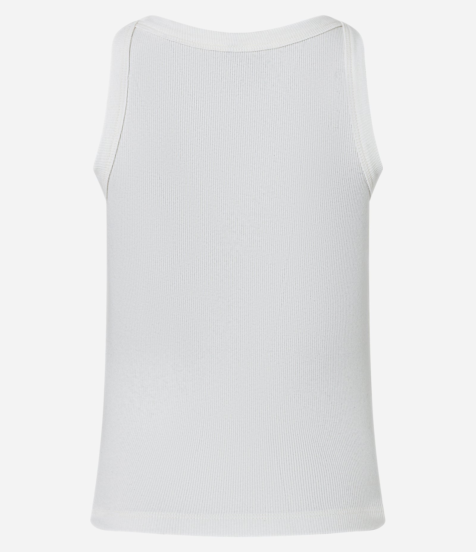 Blusa Regata Canelada em Ribana de Algodão Branco 3