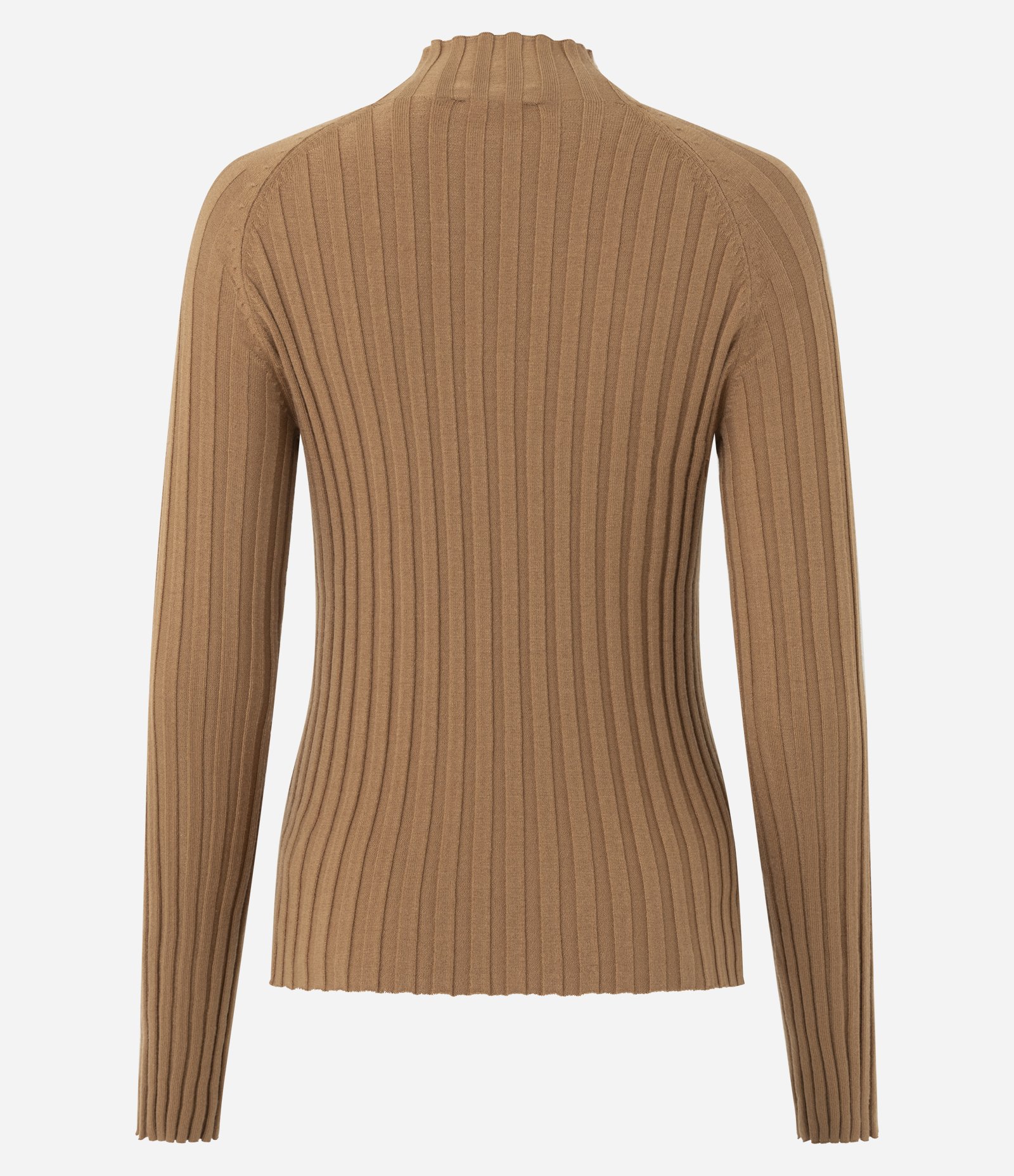 Blusa em Tricô com Gola Alta e Manga Longa Bege 3