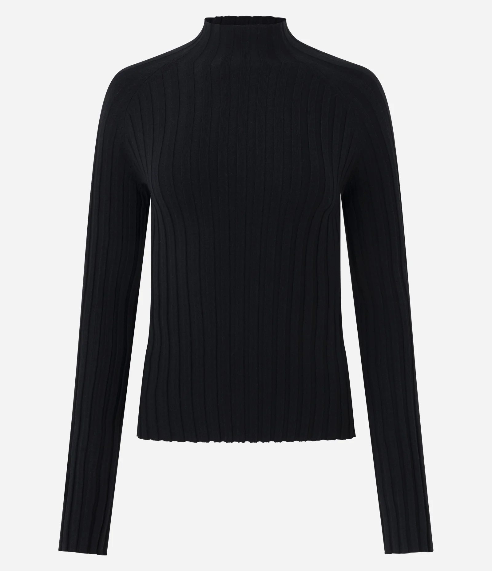 Blusa em Tricô com Gola Alta e Manga Longa Preto 1
