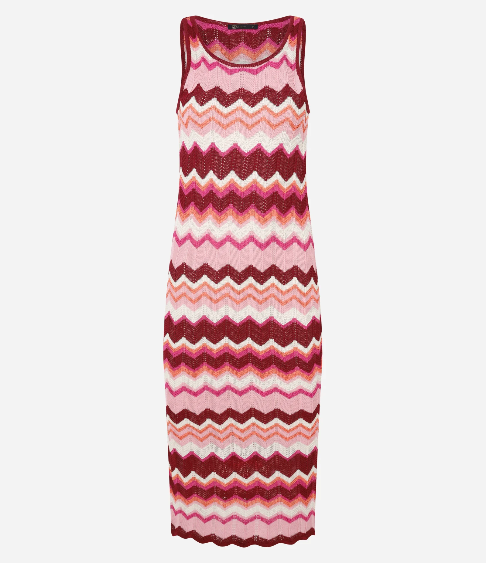 Vestido Long Midi em Tricô com Listras Zigue e Zague de Jacquard Multicores 5
