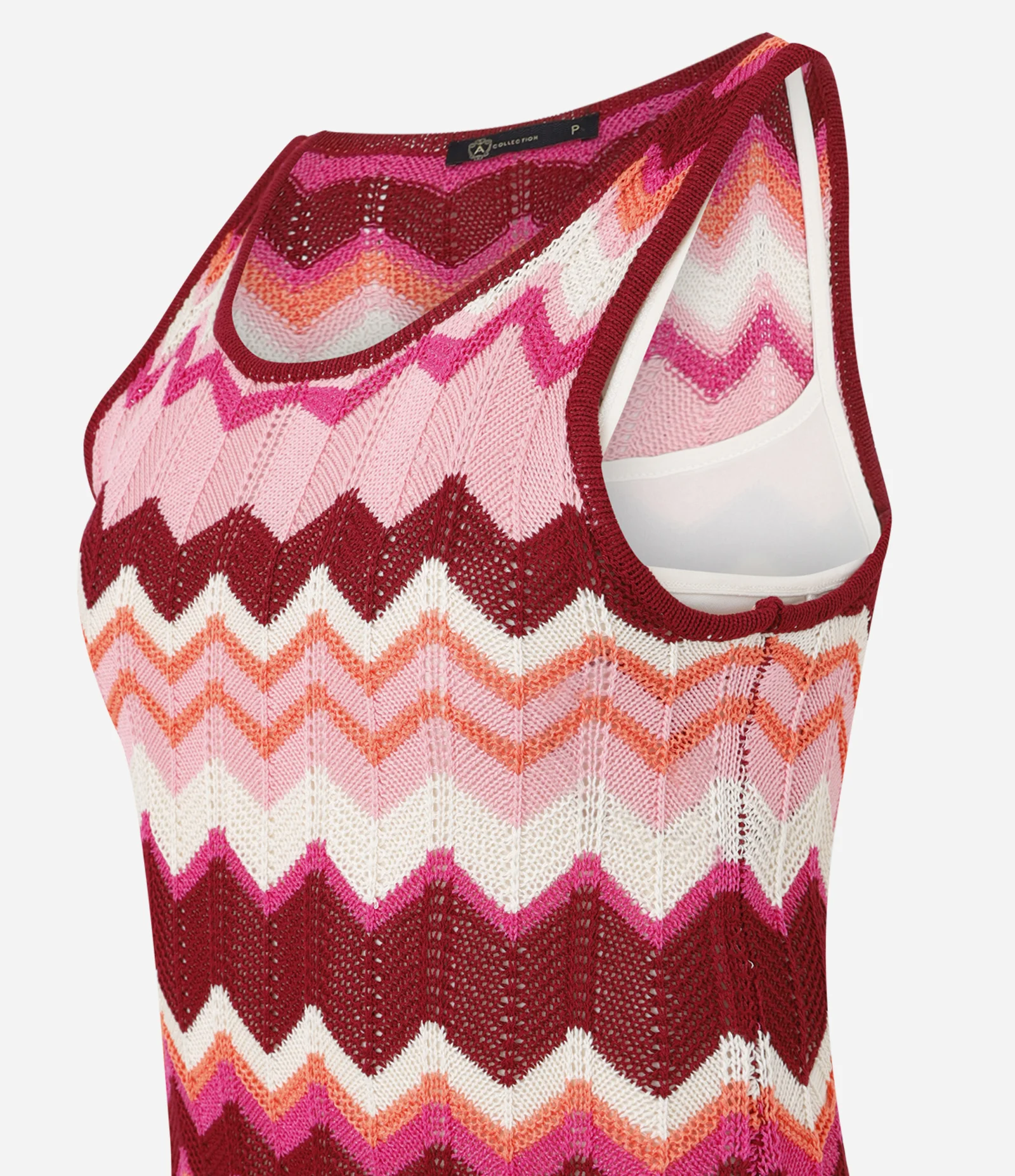 Vestido Long Midi em Tricô com Listras Zigue e Zague de Jacquard Multicores 6