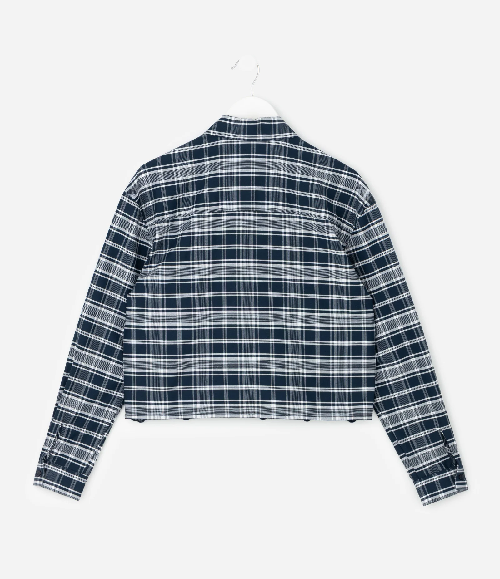 Camisa Infantil de Alfaiataria Xadrez com Laise Bordada na Barra – Tam 5 a 14 Anos Azul/Branco 2