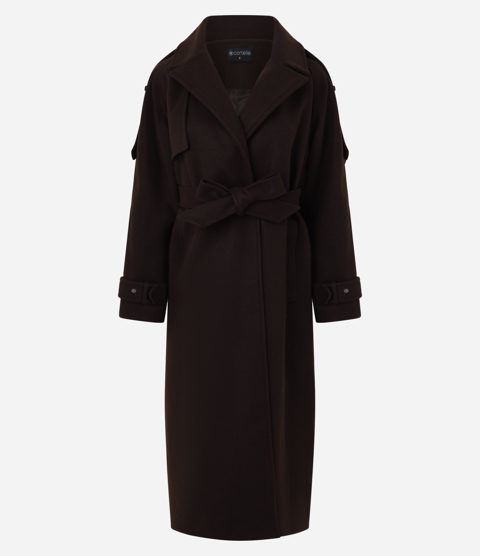 Trench Coat em Polyvelour com Faixa para Amarração Marrom 7