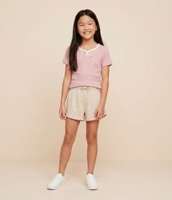 Camiseta Infantil Seamless com Laço – Tam 5 a 14 Anos