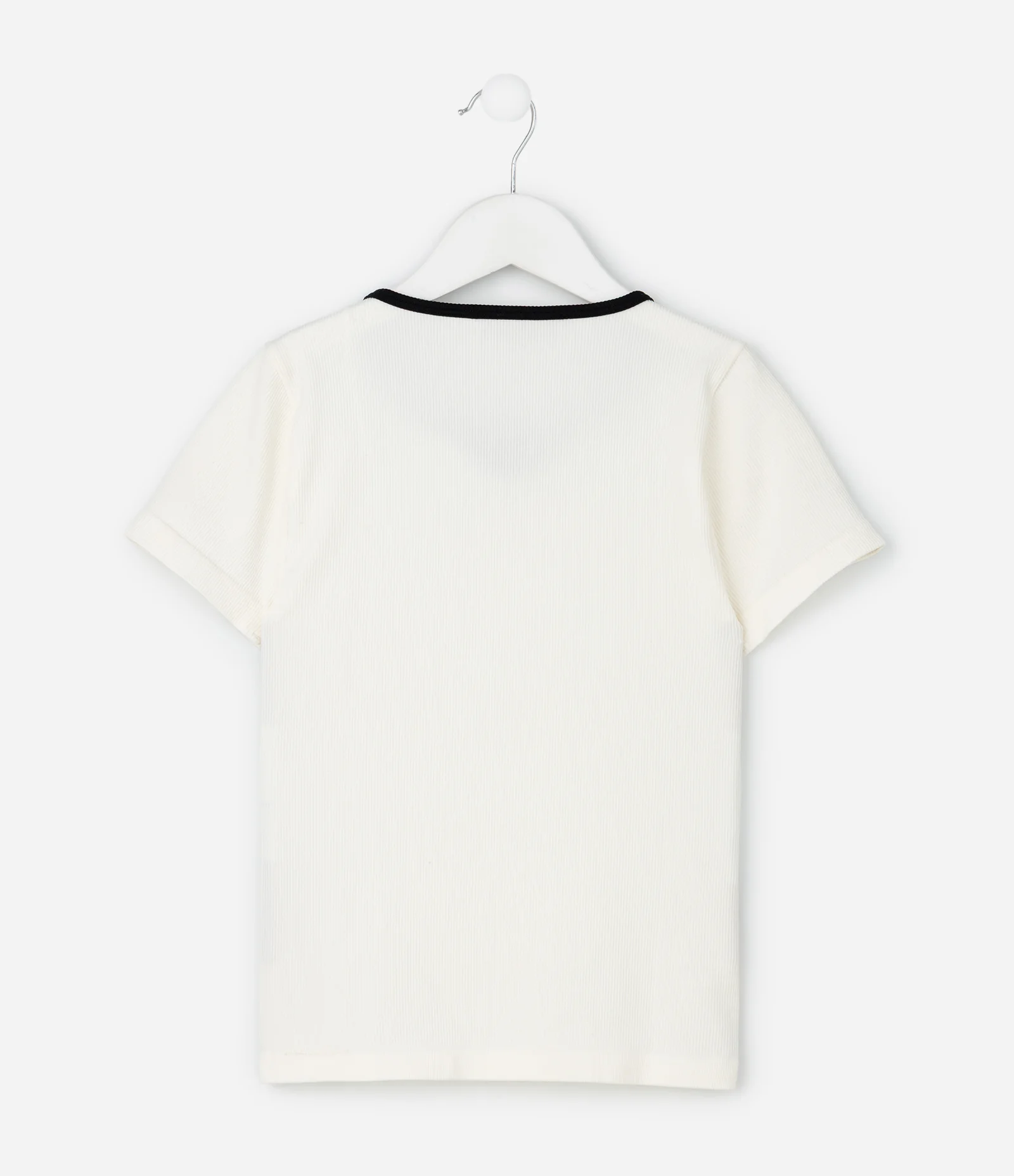 Camiseta Infantil Seamless com Laço – Tam 5 a 14 Anos Off White 2
