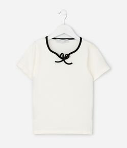 Camiseta Infantil Seamless com Laço – Tam 5 a 14 Anos