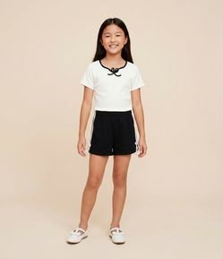 Camiseta Infantil Seamless com Laço – Tam 5 a 14 Anos
