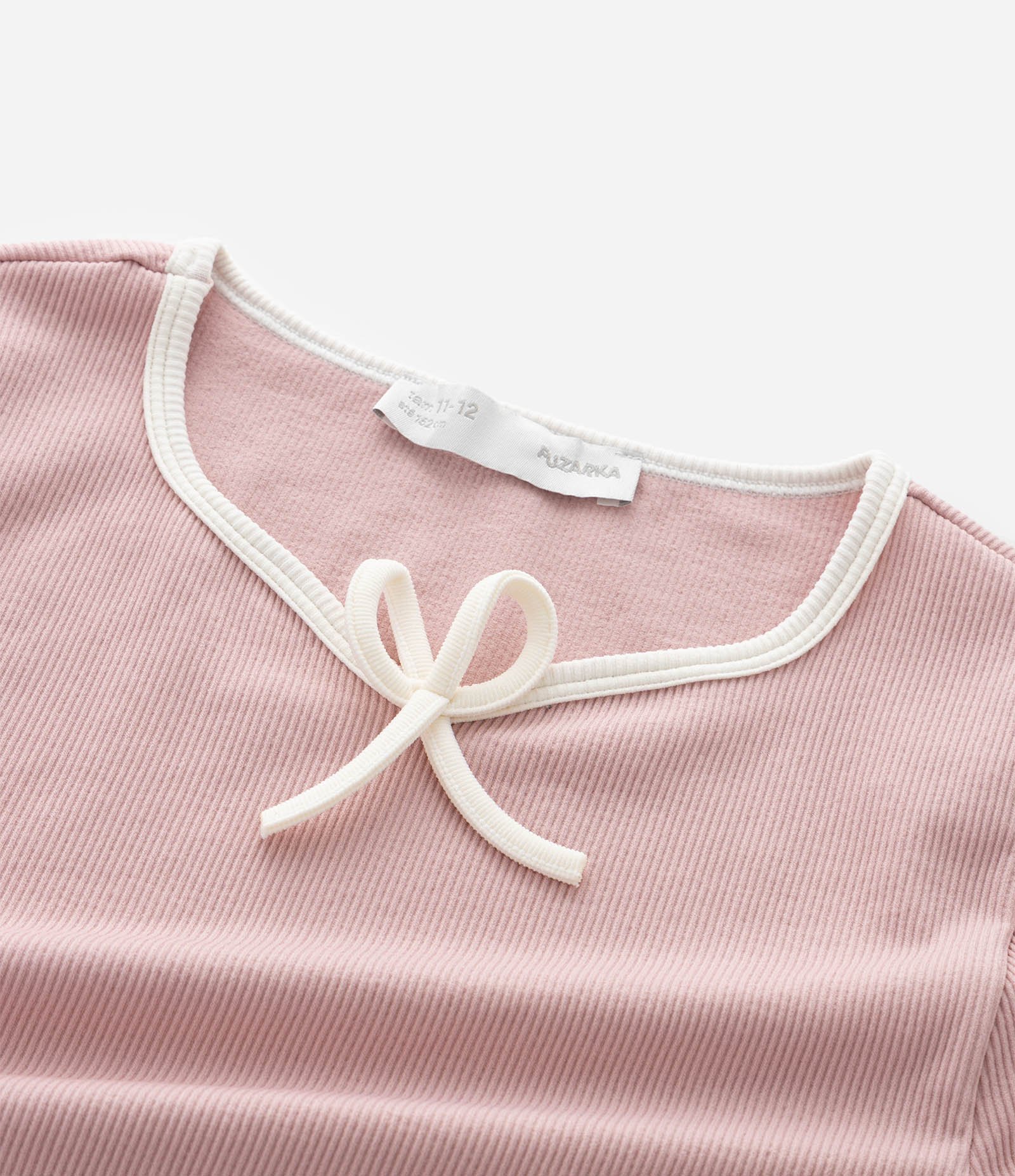 Camiseta Infantil Seamless com Laço – Tam 5 a 14 Anos Rosa 6