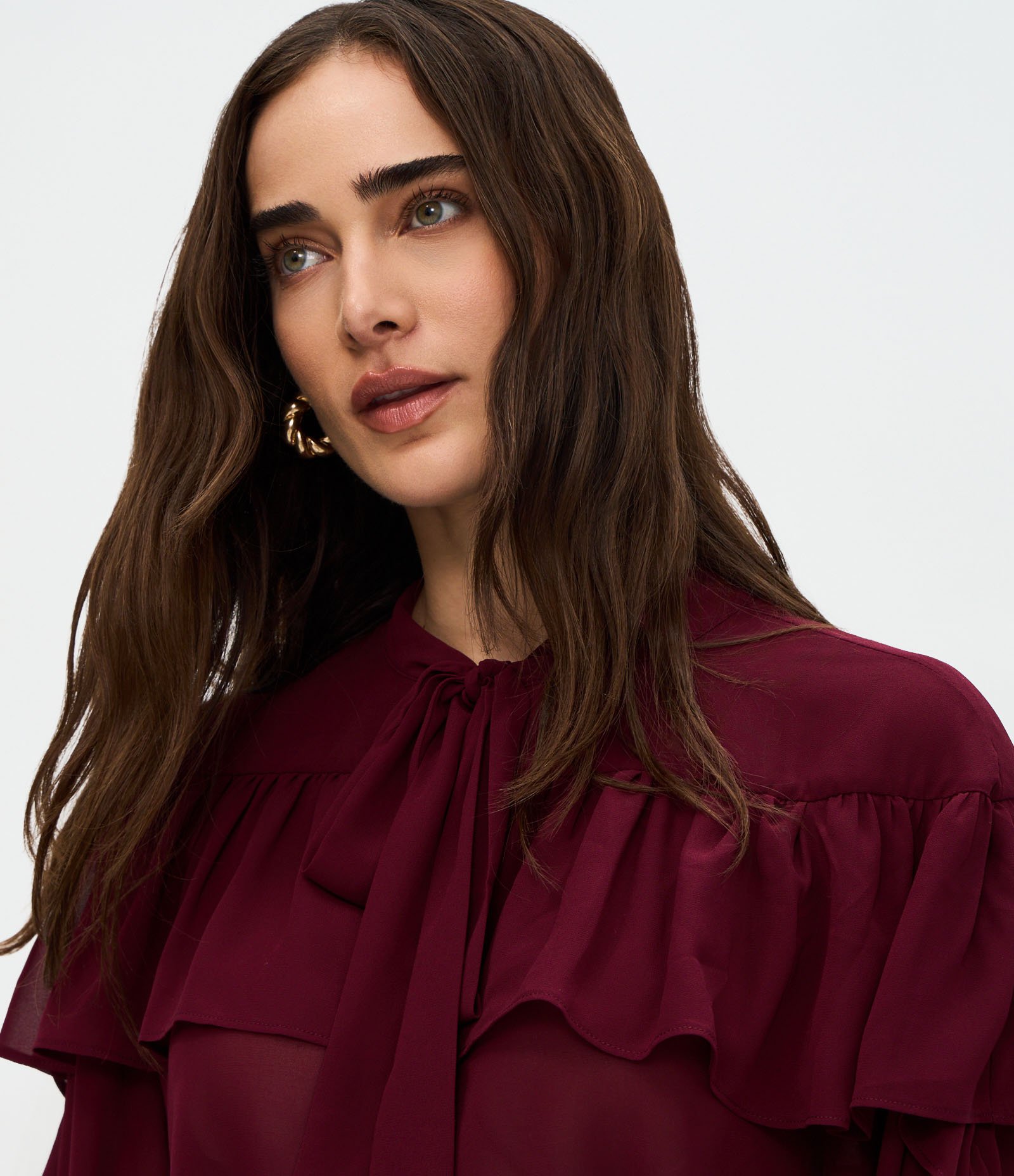 Blusa em Chiffon com Babados e Amarração Frontal 3