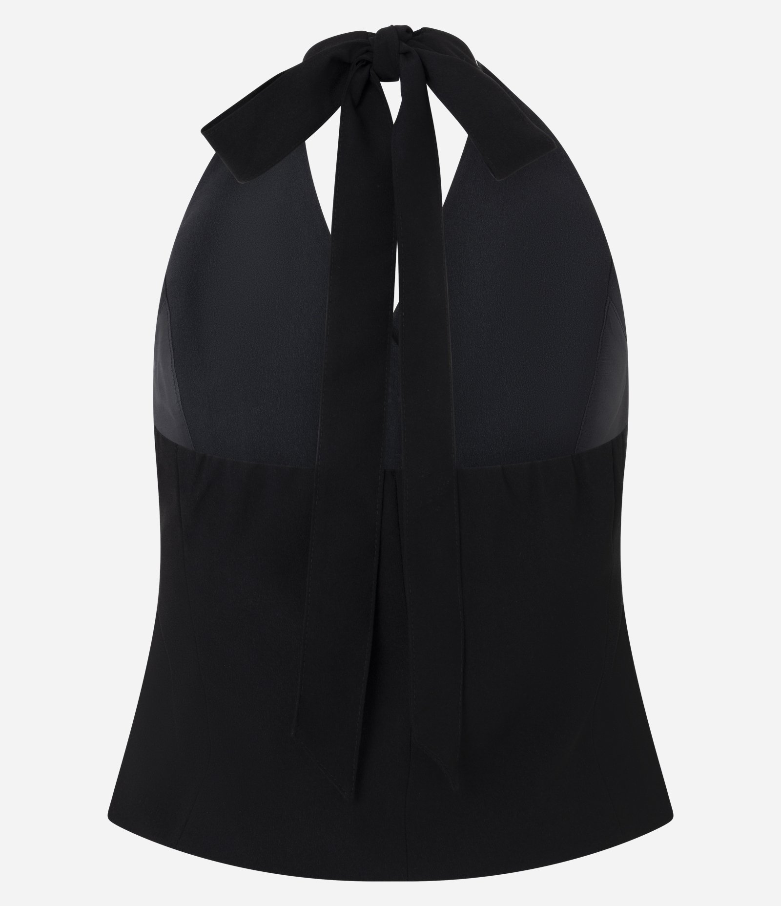 Colete Frente Única em Alfaiataria com Amarração no Pescoço e Botões Preto 2