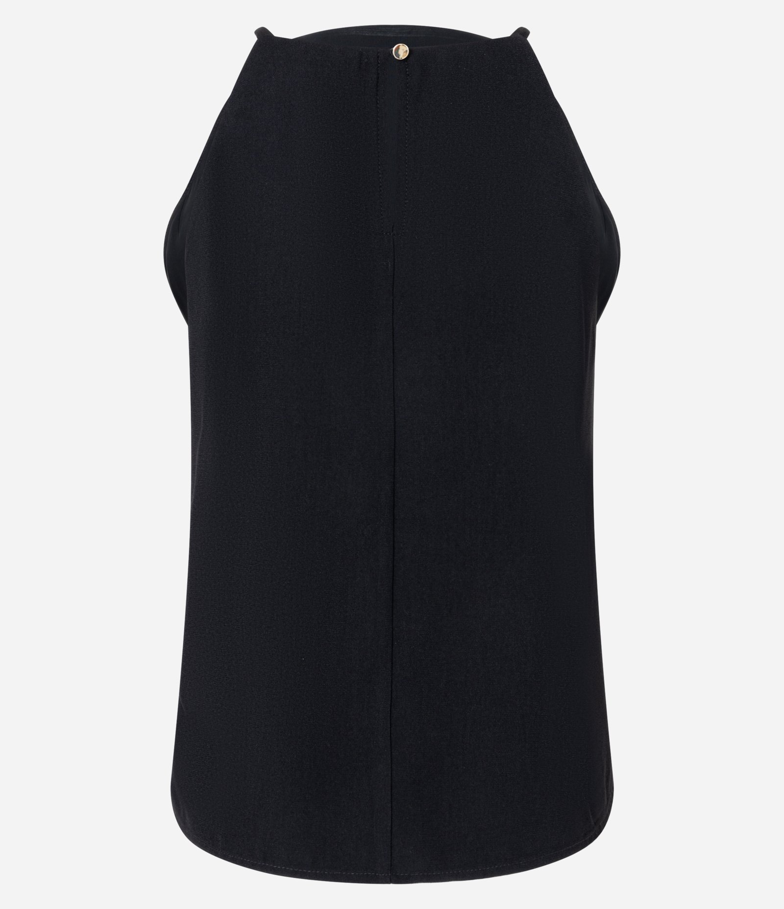 Blusa Feminina Sem Manga Halterneck em Crepe Preto 2