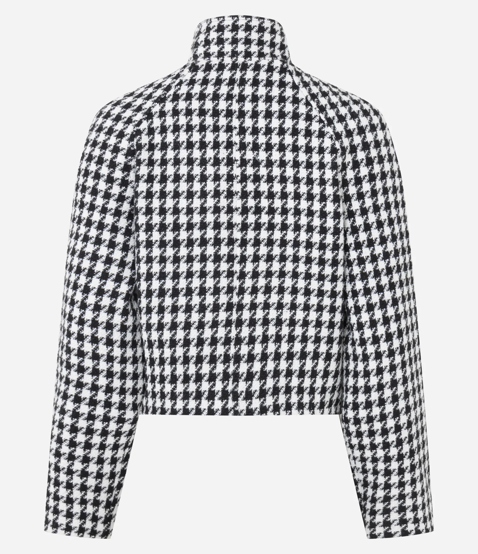 Casaco Curto com Estampa Pied de Poule Branco/Preto 7