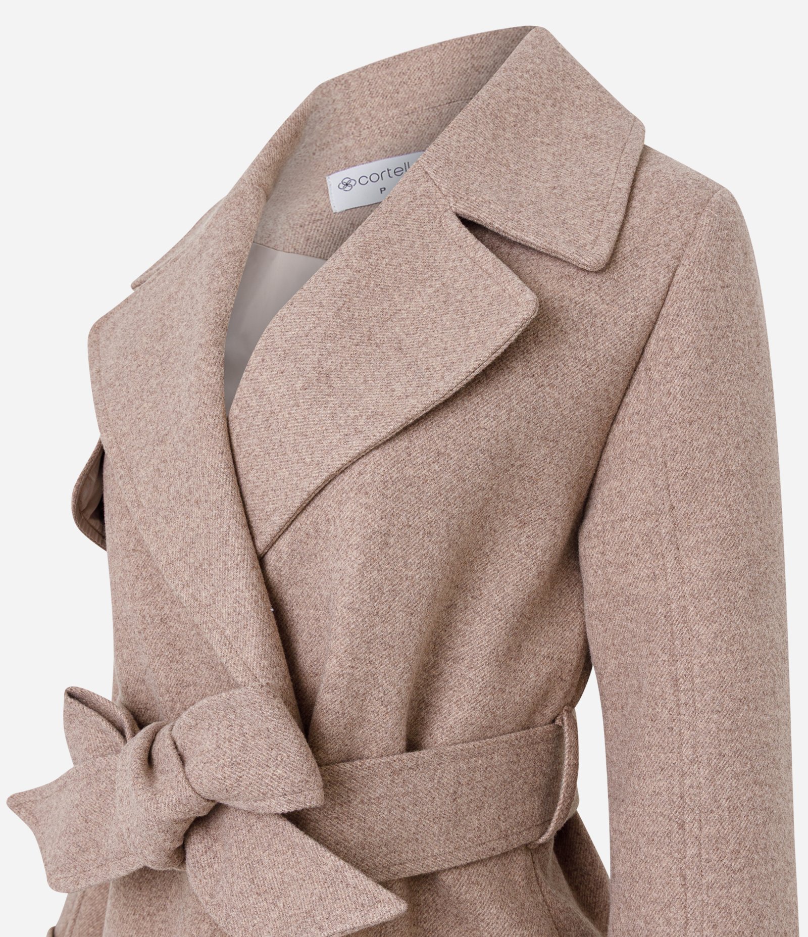 Casaco Alongado Transpassado com Botões Bege 2