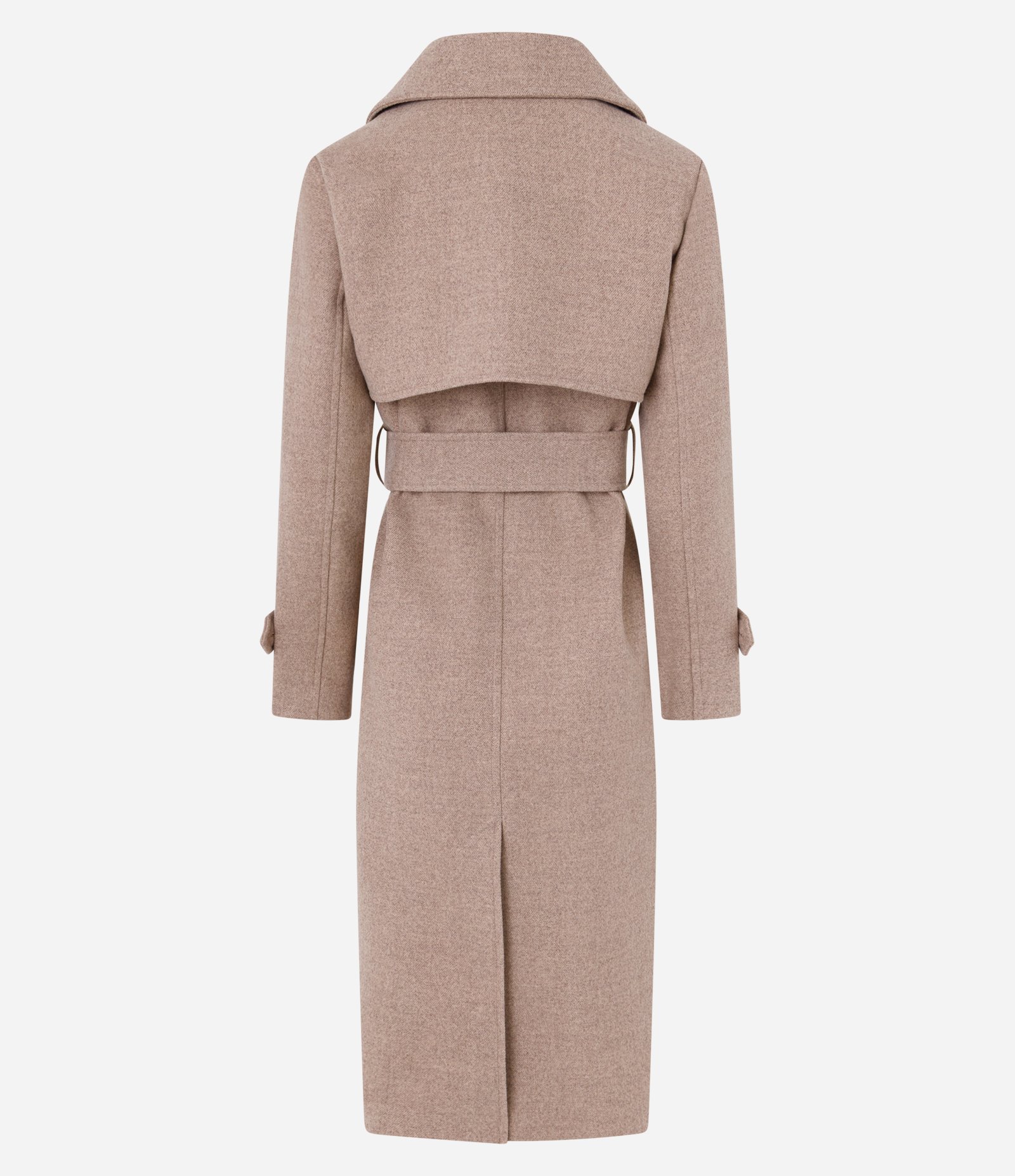 Casaco Alongado Transpassado com Botões Bege 3