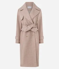 Casaco Alongado Transpassado com Botões