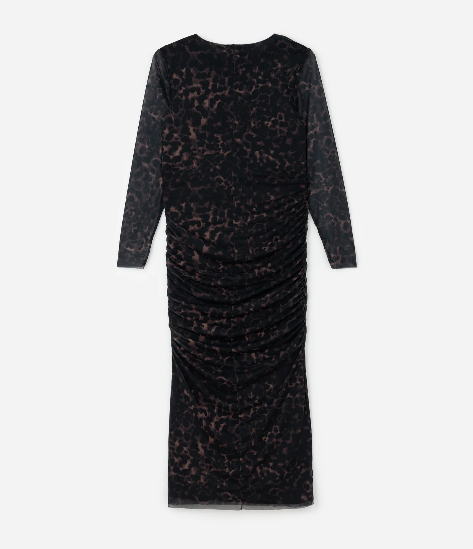 Vestido Longo em Tule com Estampa Animal Print  Curve & Plus Size Preto/Marrom 5