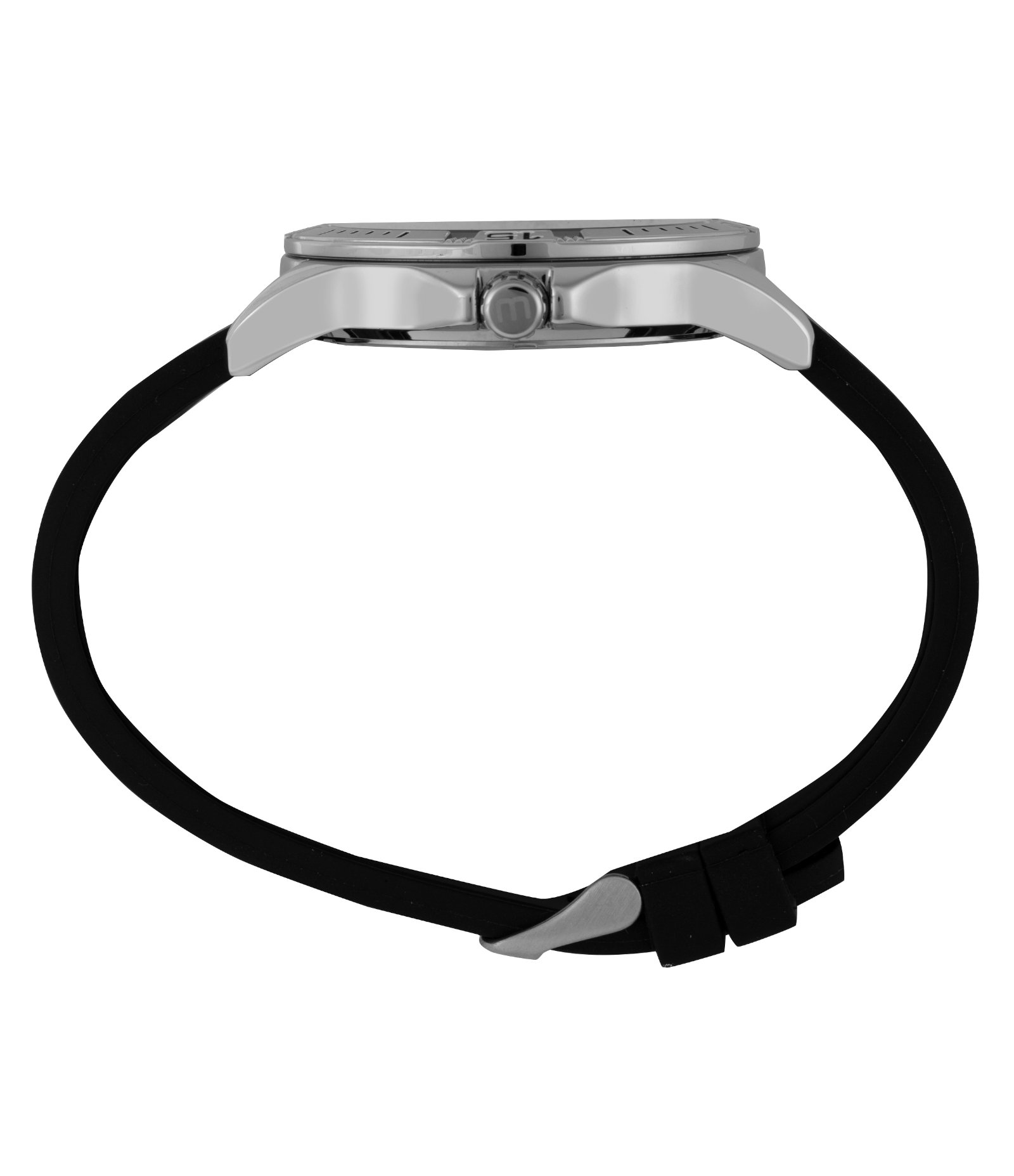 Relógio Analógico Metal Cromado e Silicone Preto Masculino Mondaine Preto 3