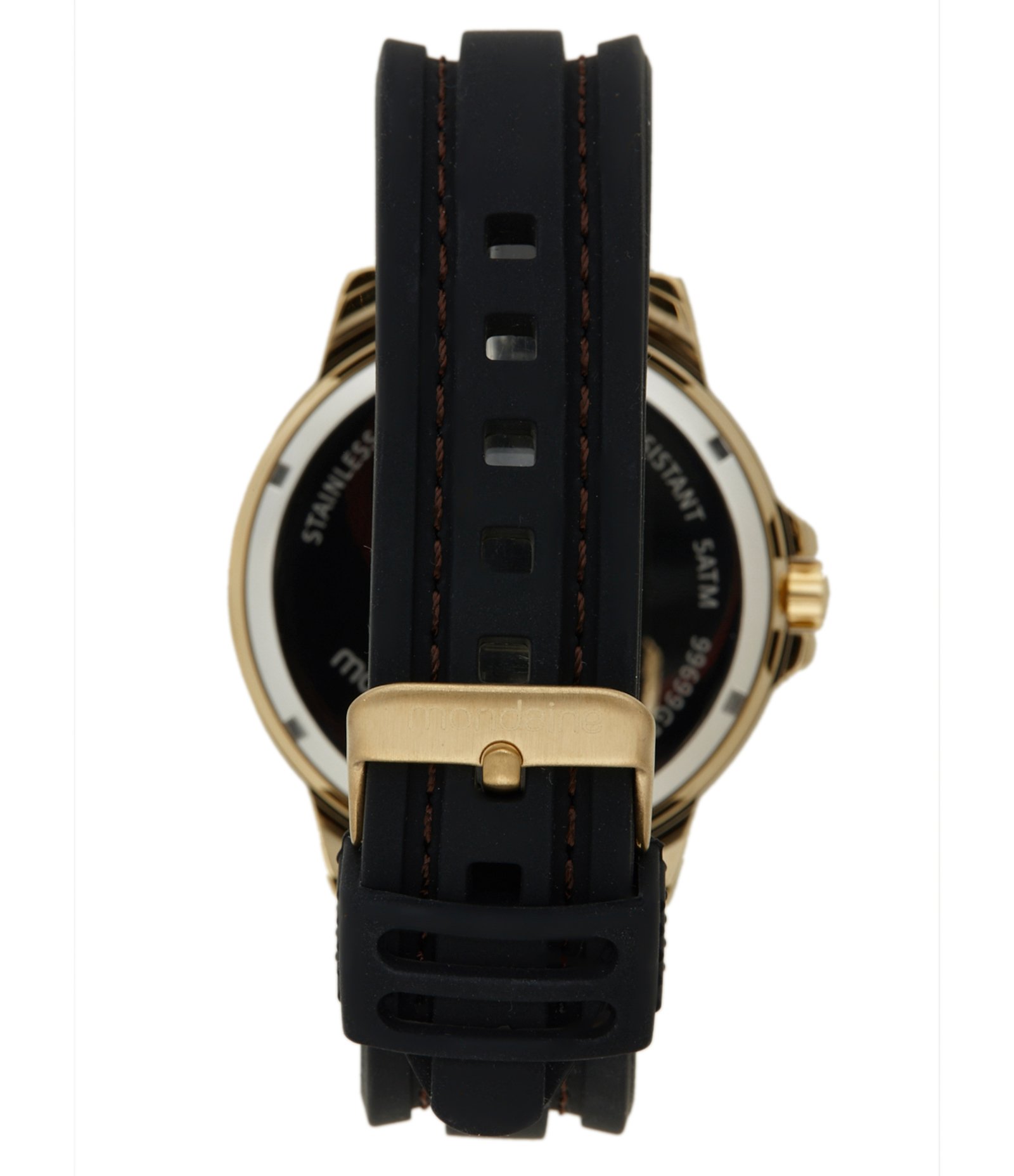 Relógio Analógico Metal Cromado e Silicone Mondaine Preto 4