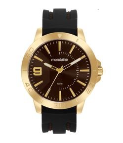 Relógio Analógico Metal Cromado e Silicone Mondaine