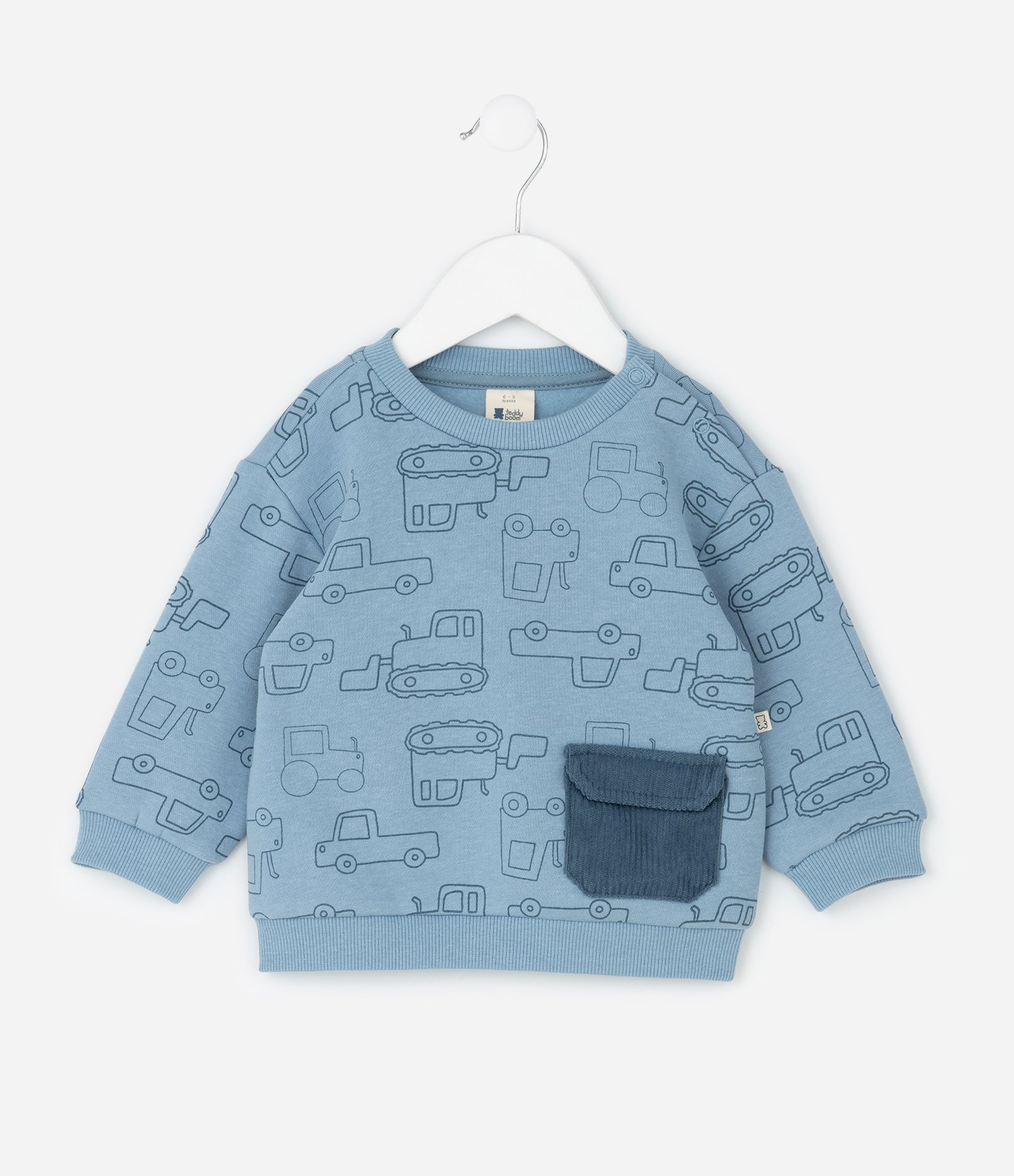 Conjunto Infantil Casaco de Carrinhos e Calça Canelada – Tam 0 a 24 Meses Azul 2