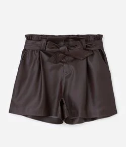 Short Clochard em PU com Faixa Curve & Plus Size