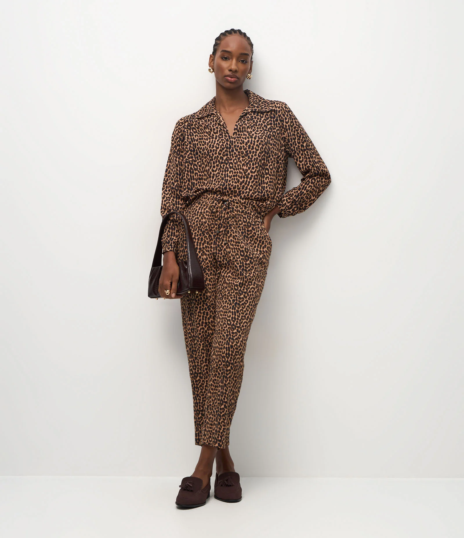 Blusa Feminina Manga Longa Animal Print Onça Chiffon Estampa de Onça 2