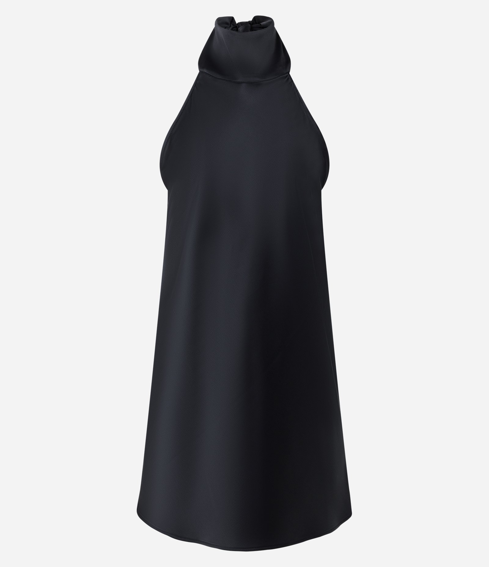 Vestido Curto em Cetim com Decote Halter e Amarração nas Costas Preto 5