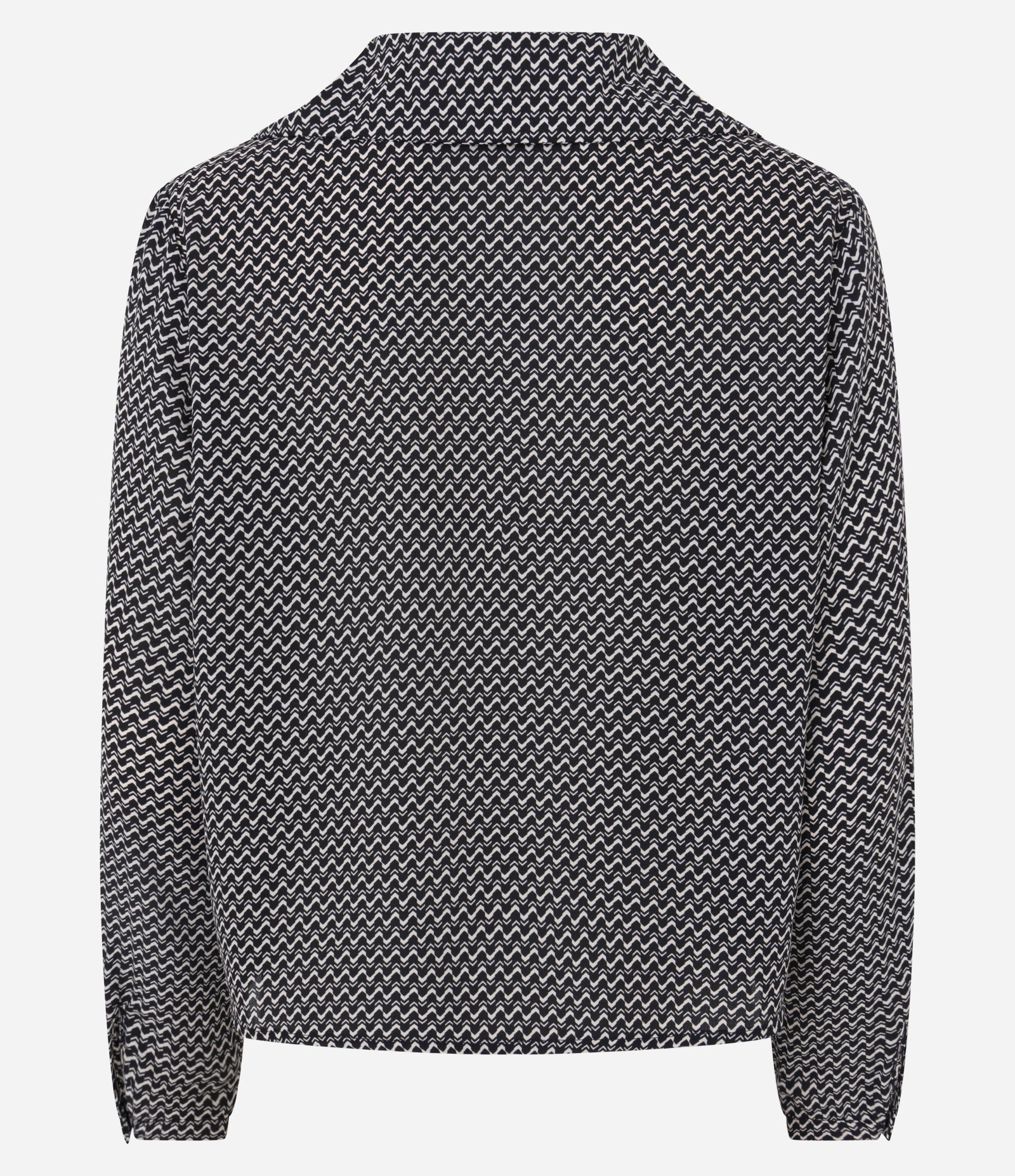 Blusa Feminina Manga Longa Mini Pied-de-Poule Chiffon Preto 6