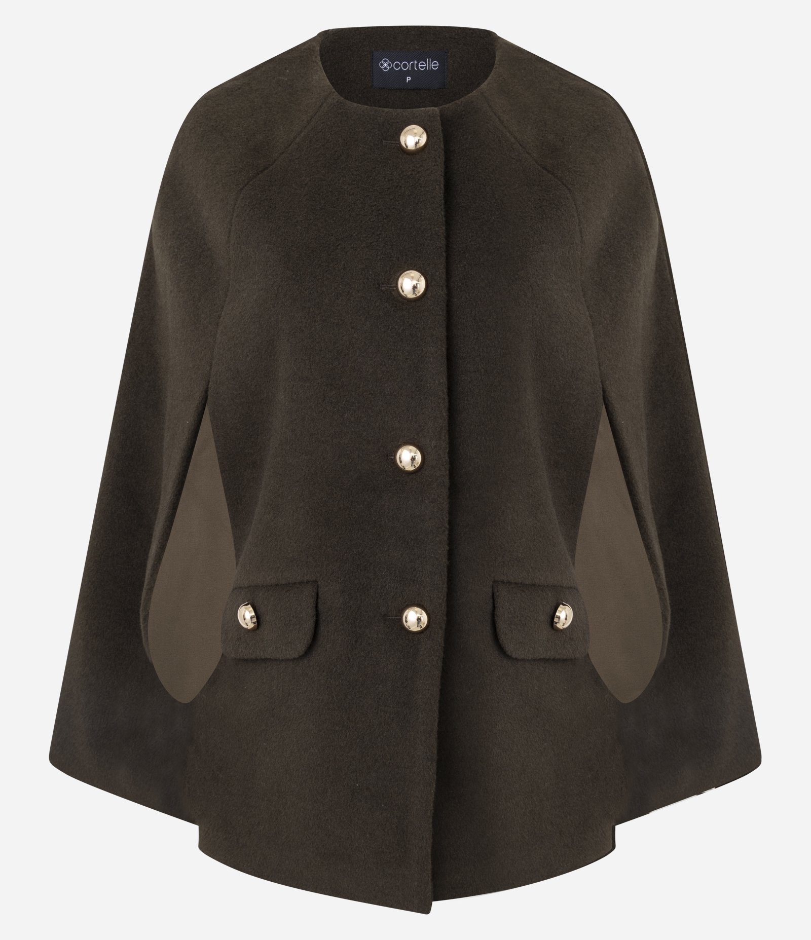 Jaqueta Pesada Tipo Poncho em Polyvelour com Botões Verde 2